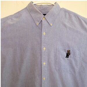 Ralph Lauren Mens XXL Blaire Oxford Button Down Shirt w/ Polo Bear Embroirdary